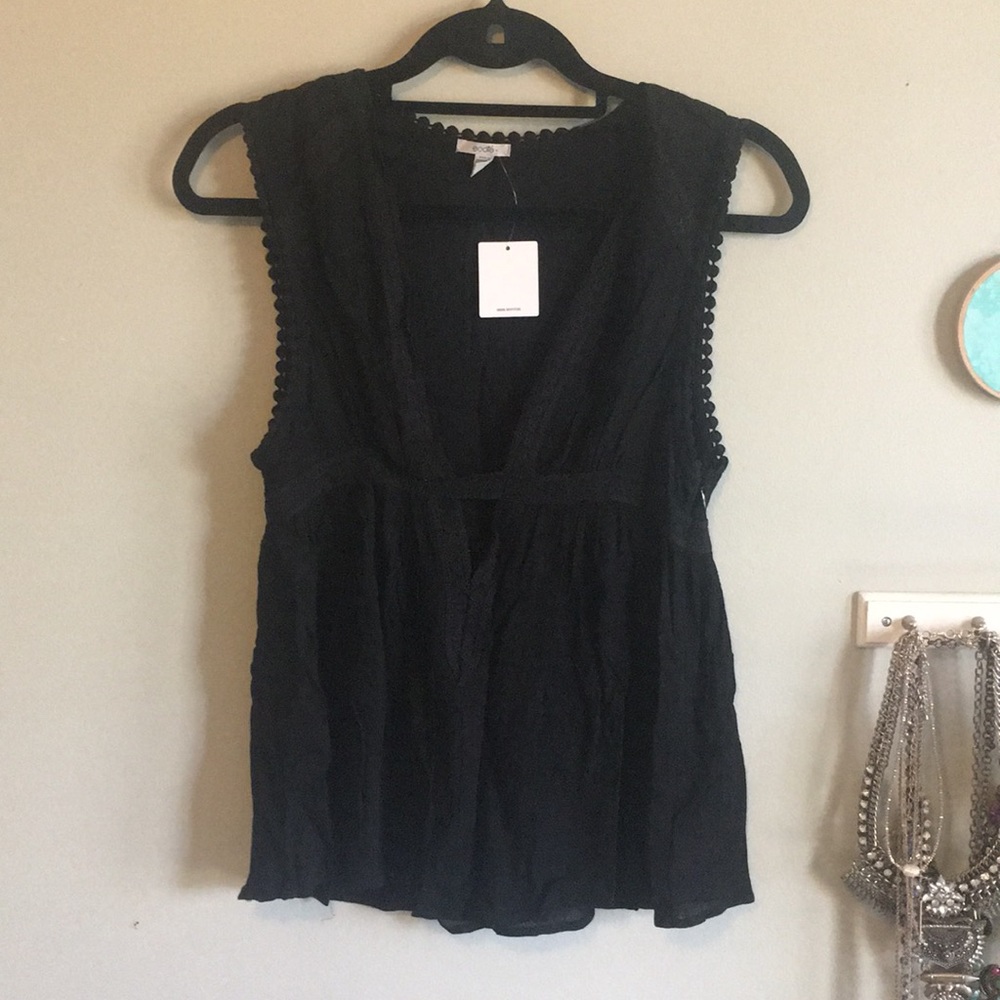 Ecote Deep V Tank Top BLACK